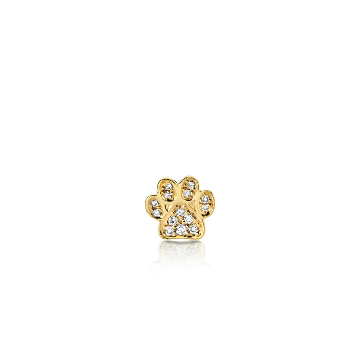 Gold & Diamond Small Paw Stud