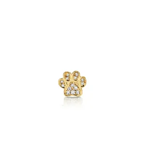 Gold & Diamond Small Paw Stud