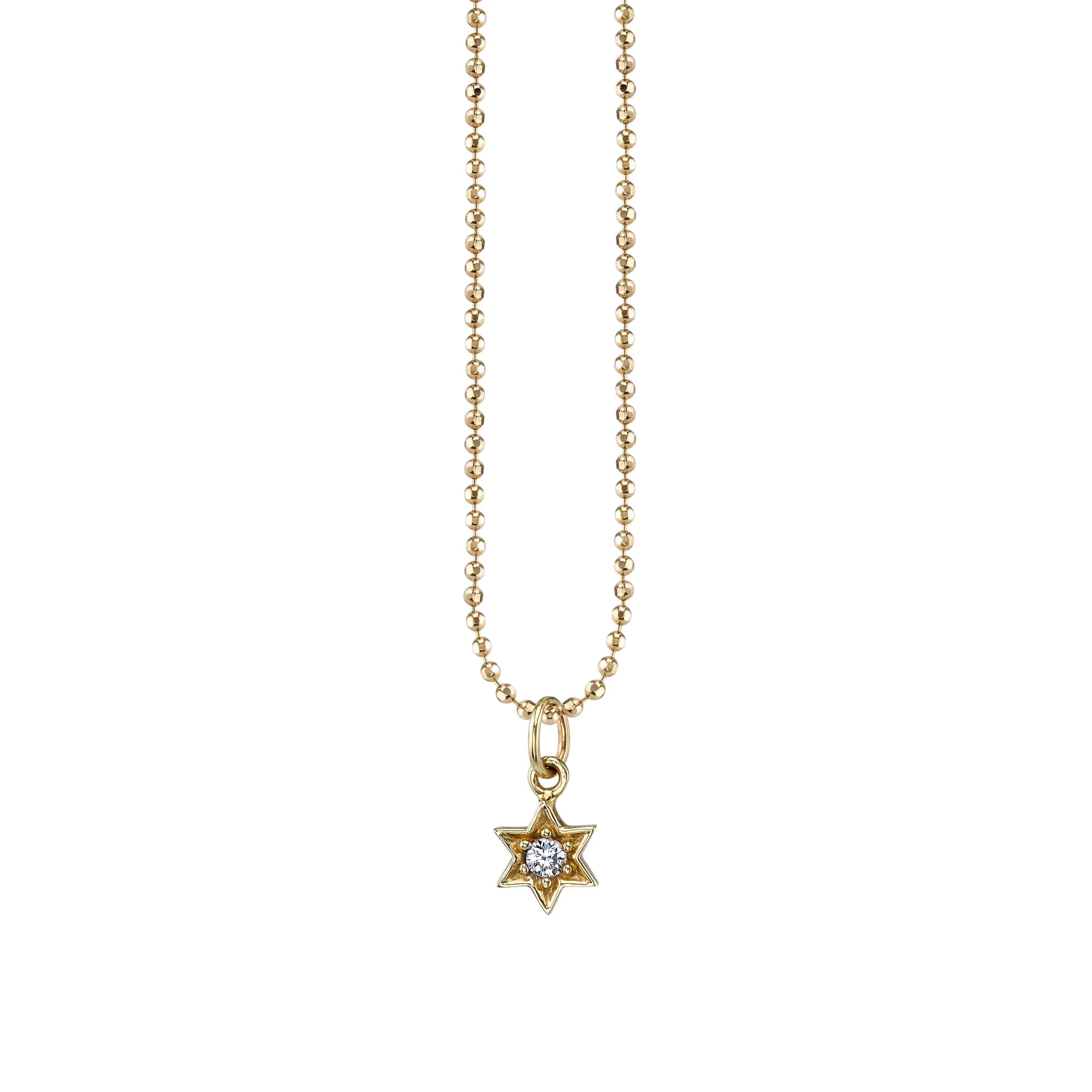 Gold & Diamond Star of David Charm