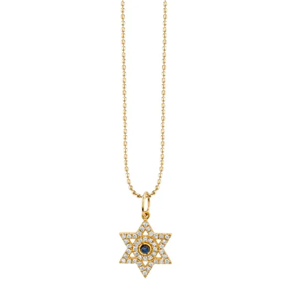 Gold & Diamond Star of David Charm