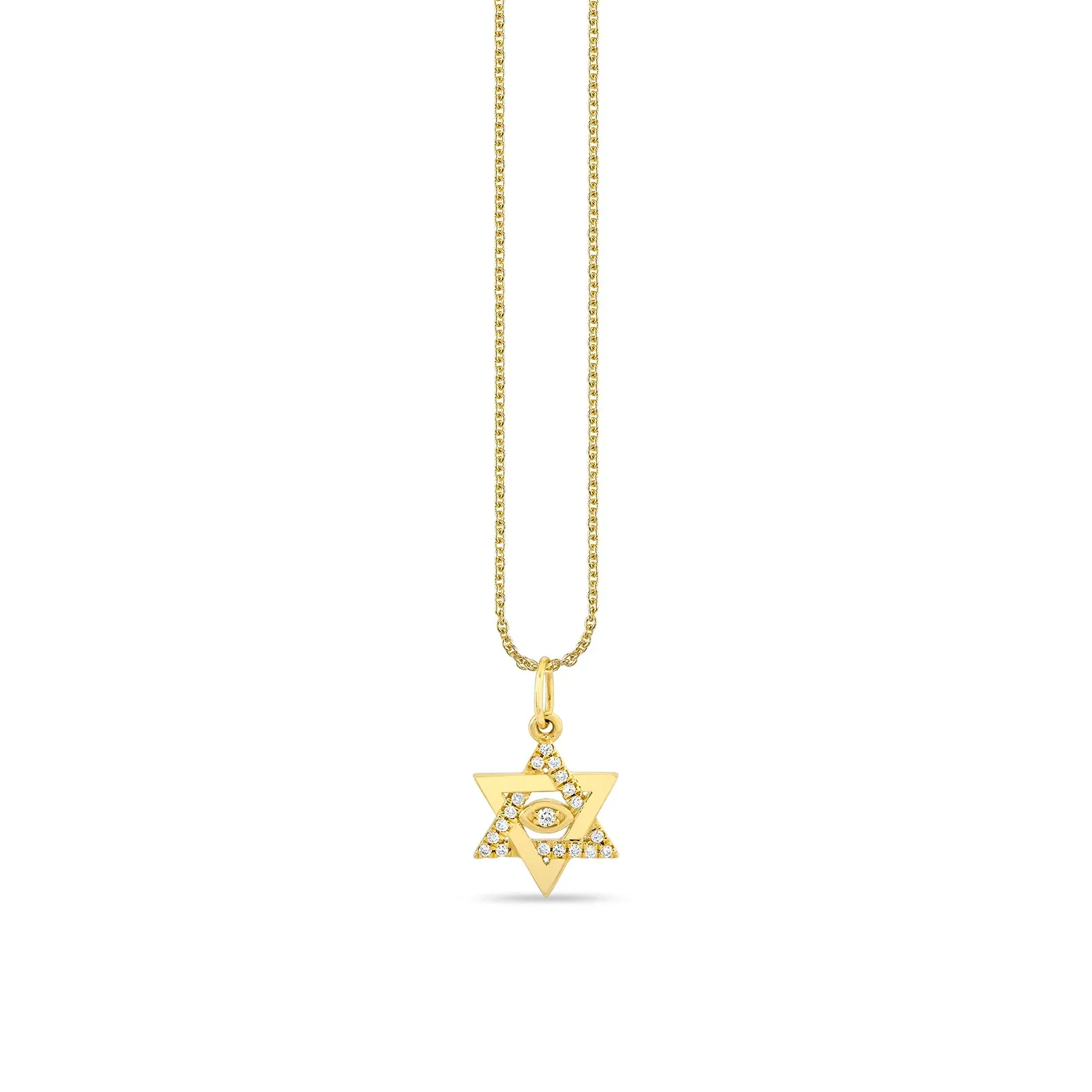 Gold & Diamond Star Of David Marquise Eye Charm