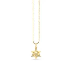 Gold & Diamond Star Of David Marquise Eye Charm