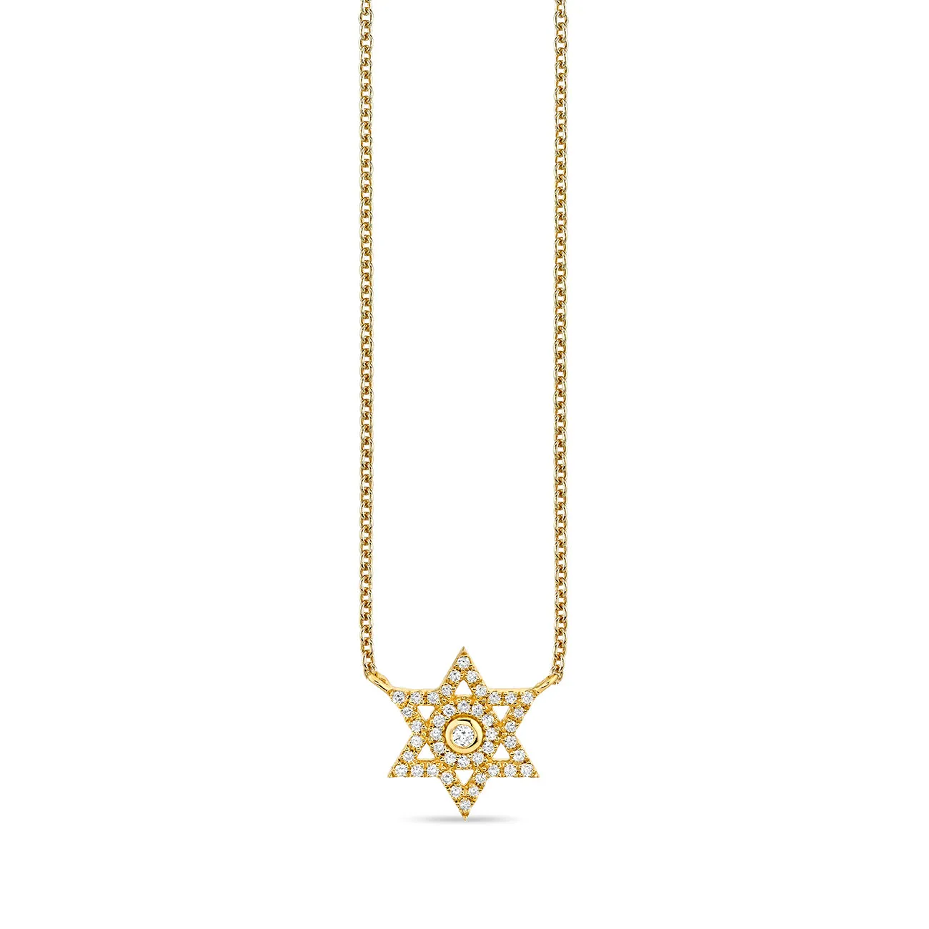 Gold & Diamond Star of David Necklace