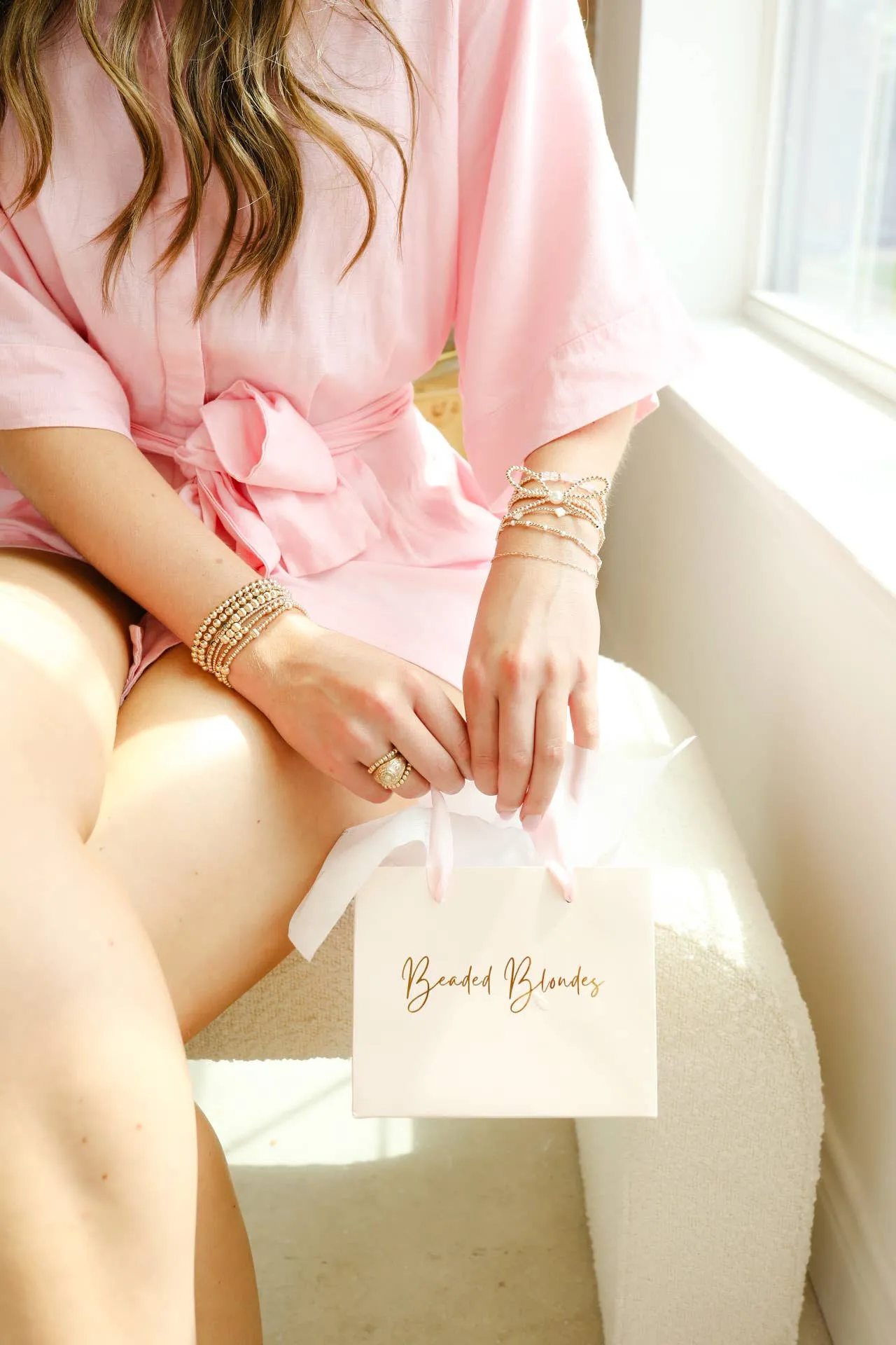 Gold Bow Bracelet: Extended 7.25