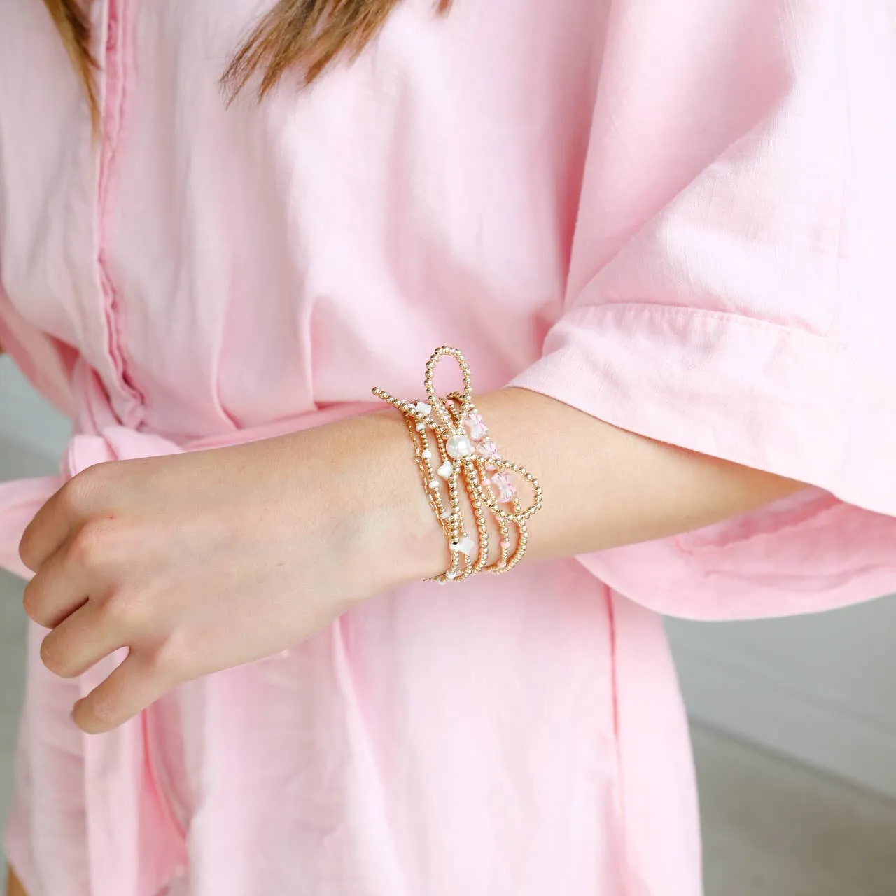 Gold Bow Bracelet: Extended 7.25