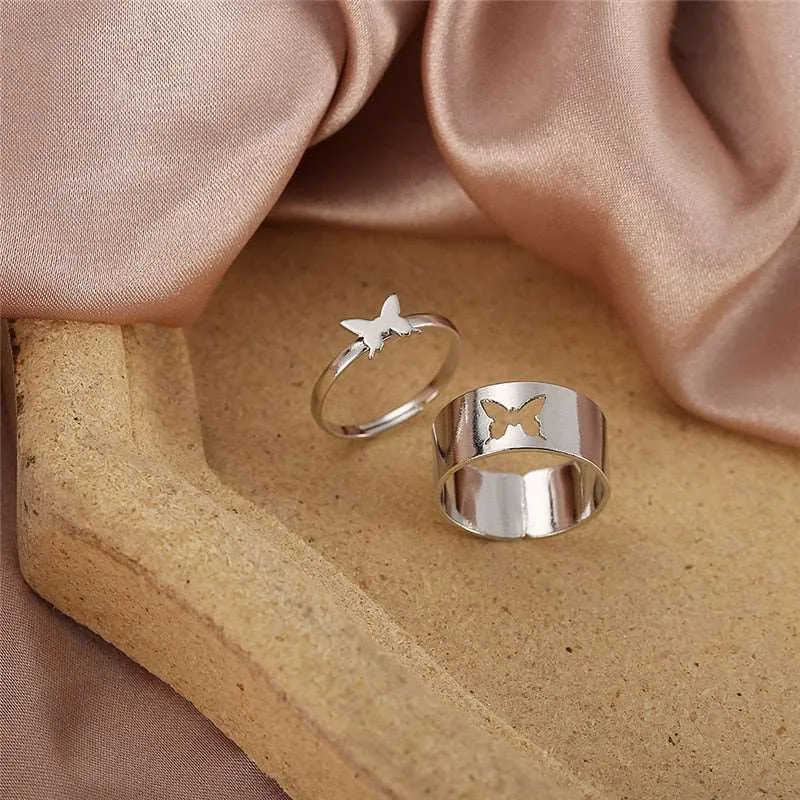 Gold Color Rings Set for Women Girls Punk Geometric Simple Finger Rings Trend Jewelry