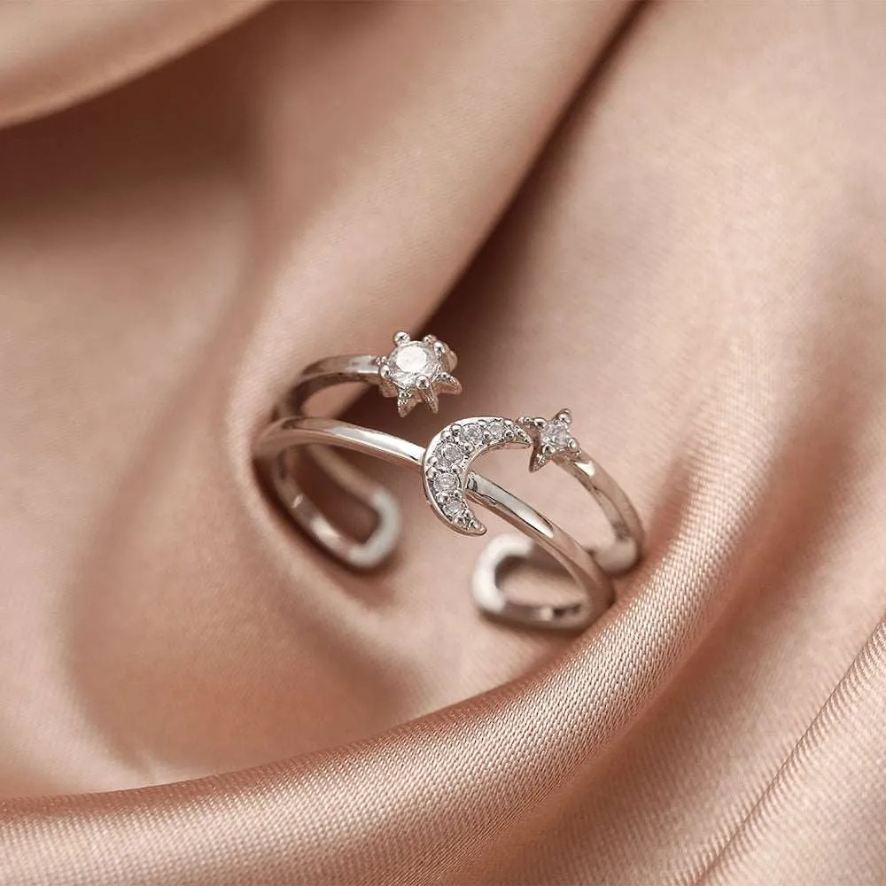 Gold Color Rings Set for Women Girls Punk Geometric Simple Finger Rings Trend Jewelry