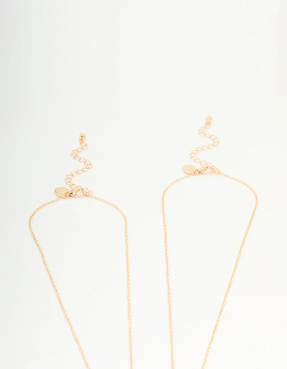 Gold Friendship Heart Diamante Necklaces 2-Pack