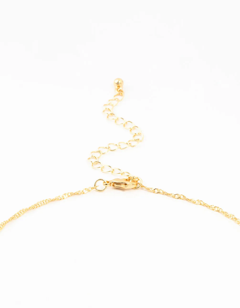 Gold Plated Diamante Rectangle Tag Necklace