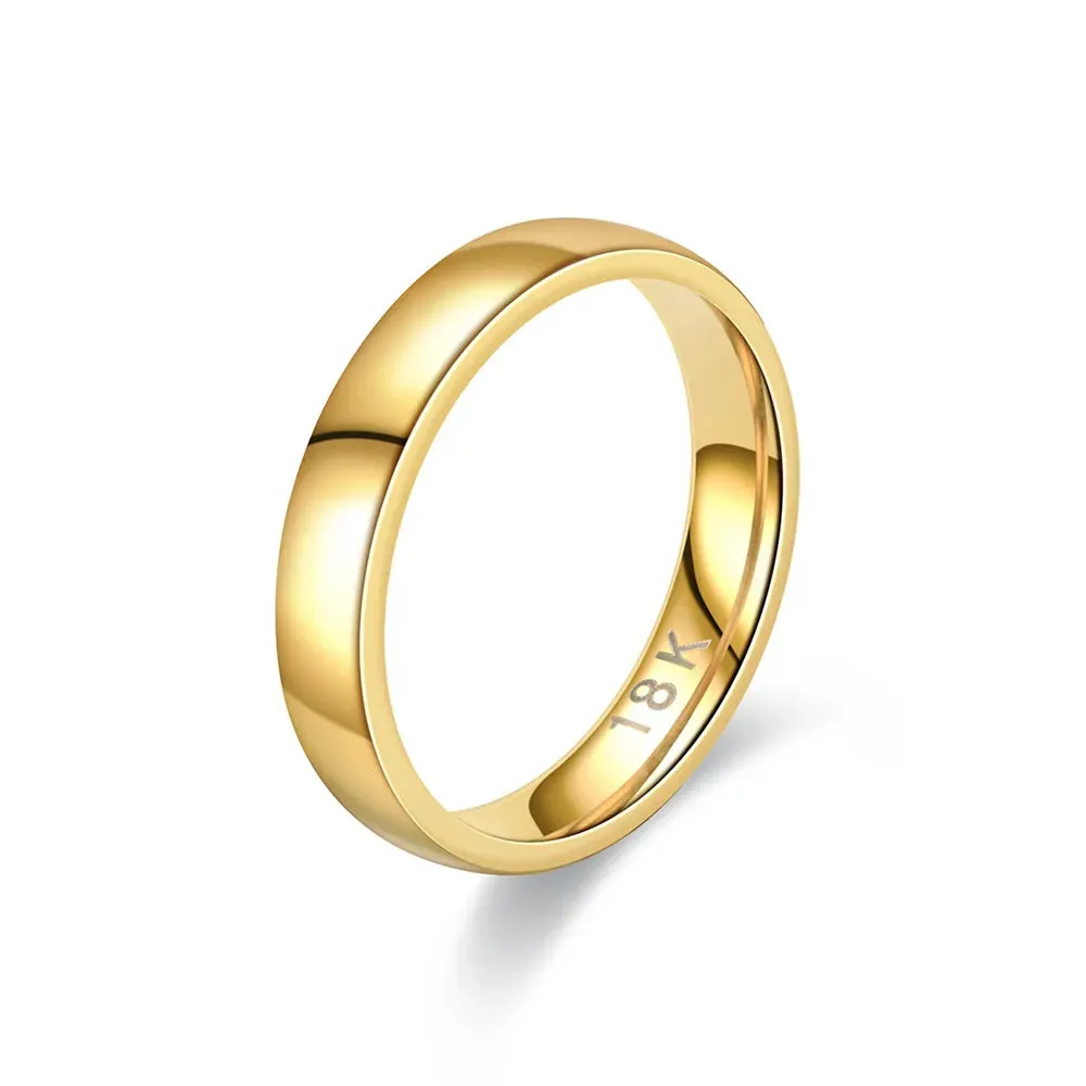 Gold Plated Ring Minimalist Couple's Wedding Engagement Ring Fashion Women's Simple Couple's Wedding Ring Gift for Her