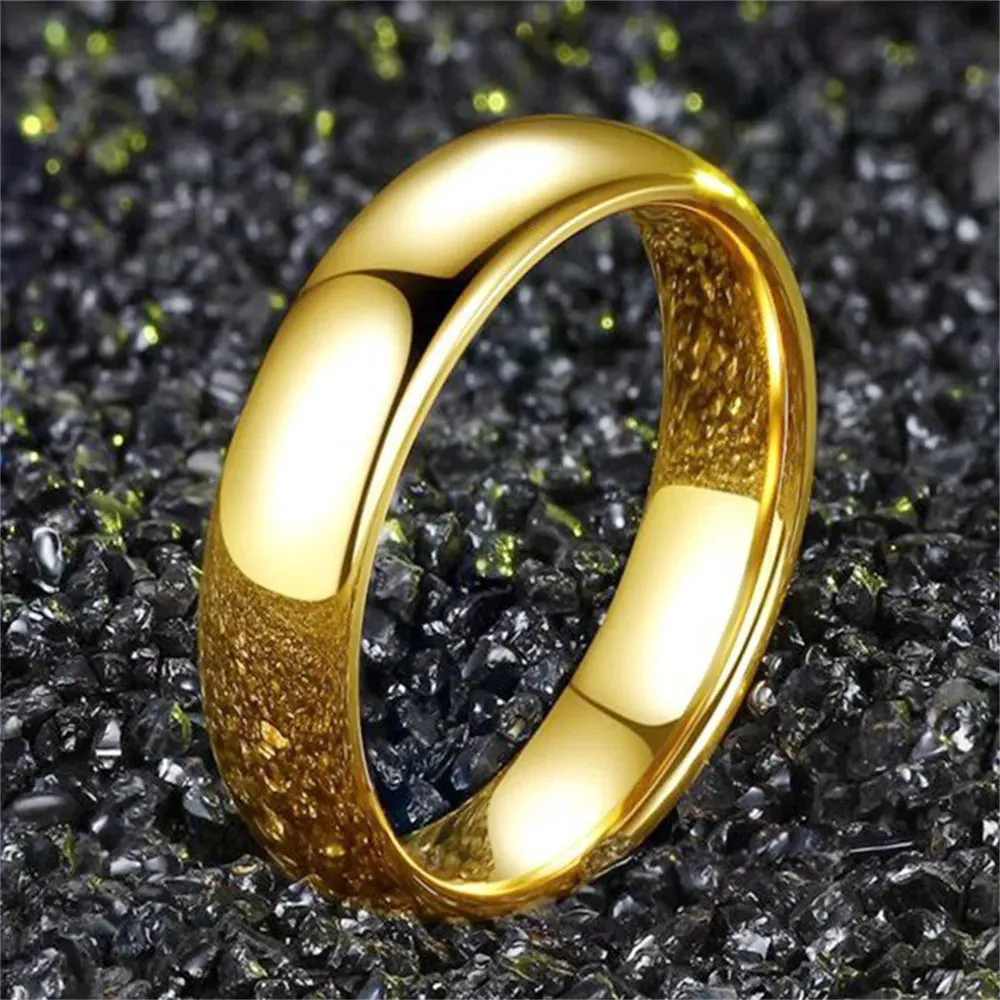 Gold Plated Ring Minimalist Couple's Wedding Engagement Ring Fashion Women's Simple Couple's Wedding Ring Gift for Her
