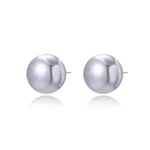 Gray Pearl & 18K Gold-Plated Stud Earrings