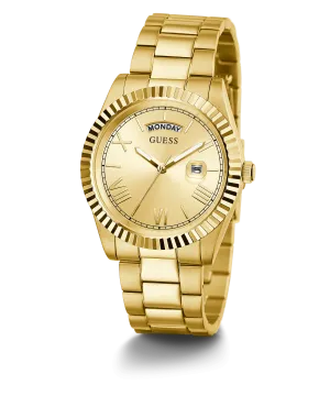 Guess Connoisseur Gold Tone Stainless Steel Watch GW0265G2