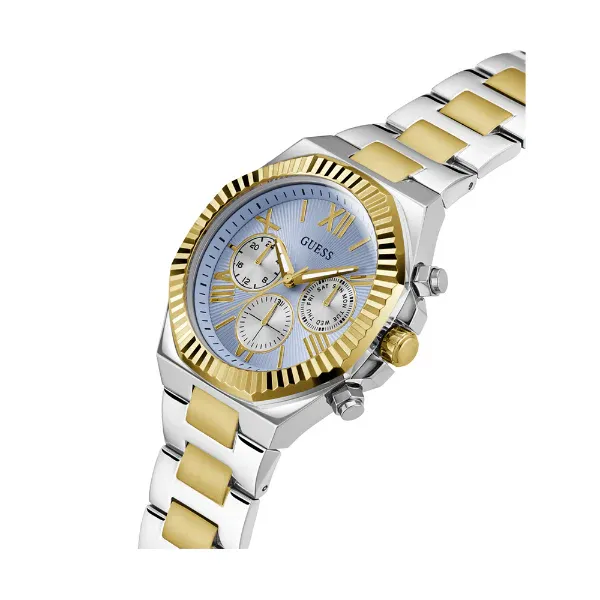 Guess Equity Two-tone Stainless Steel Blue Dial Chronograph Quartz Watch for Gents - GW0703G3