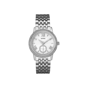 Guess Ladies Stainless Steel Watch With Silver Dial & Metal Bracelet