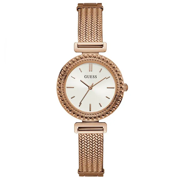 Guess Monroe Rose Gold Stainless Steel Silver Dial Quartz Watch for Ladies - W1152L3