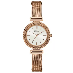 Guess Monroe Rose Gold Stainless Steel Silver Dial Quartz Watch for Ladies - W1152L3