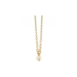 Guess Necklace Ip Gold With Stone Heart Design