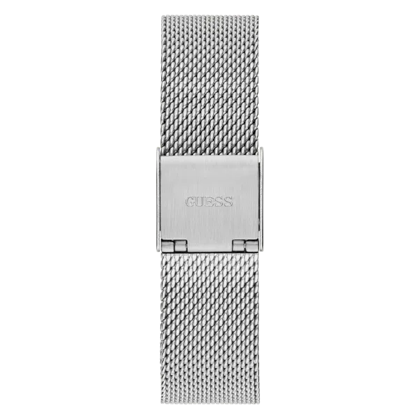Guess Tapestry Silver Mesh Bracelet Silver Dial Quartz Watch for Ladies - GW0354L1