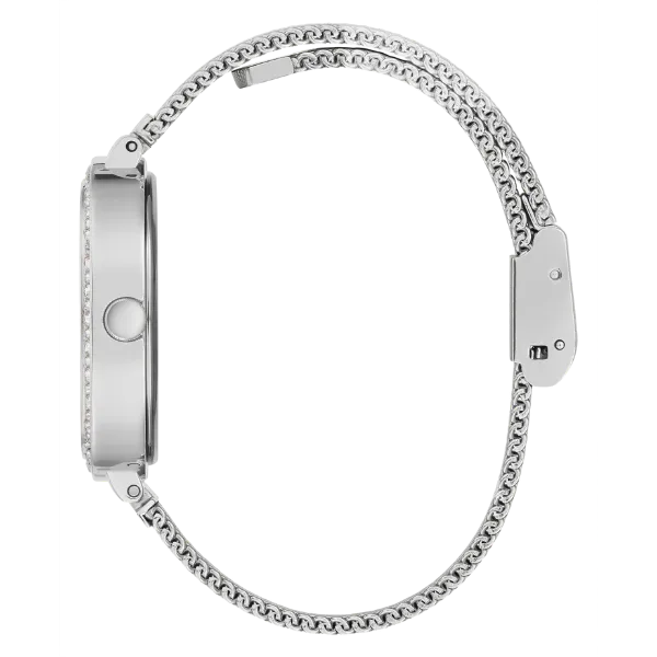 Guess Tapestry Silver Mesh Bracelet Silver Dial Quartz Watch for Ladies - GW0354L1
