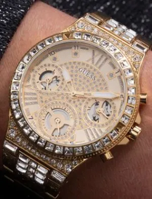 Guess Watch Moonlight Crys Gold with Gold Bracelet