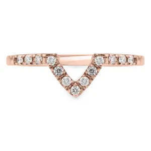 Half Eternity V Diamond Shadow Band, 14k Rose Gold