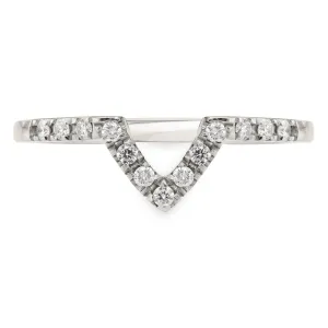 Half Eternity V Diamond Shadow Band, Platinum