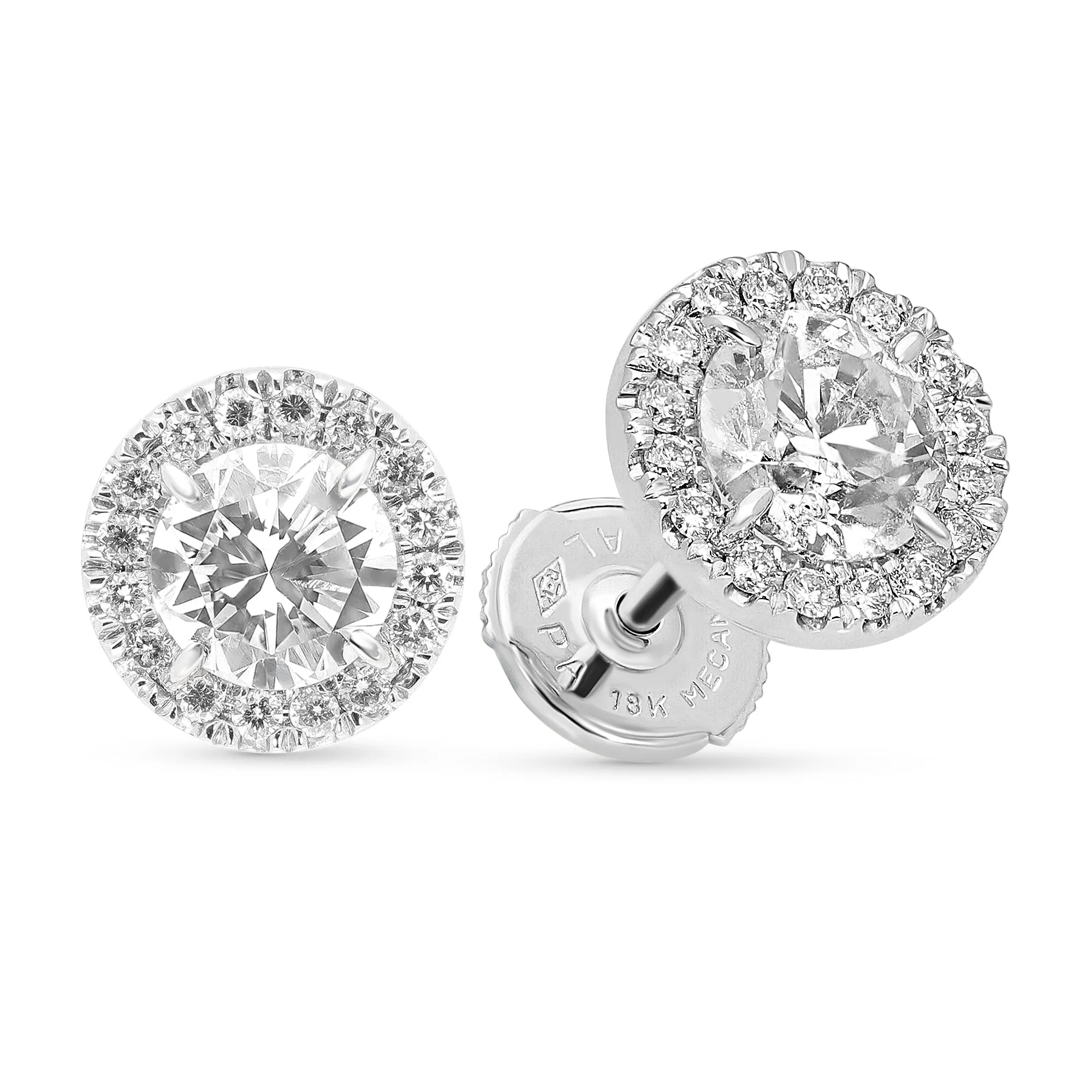 Halo Diamond Studs - 2.5 Carat