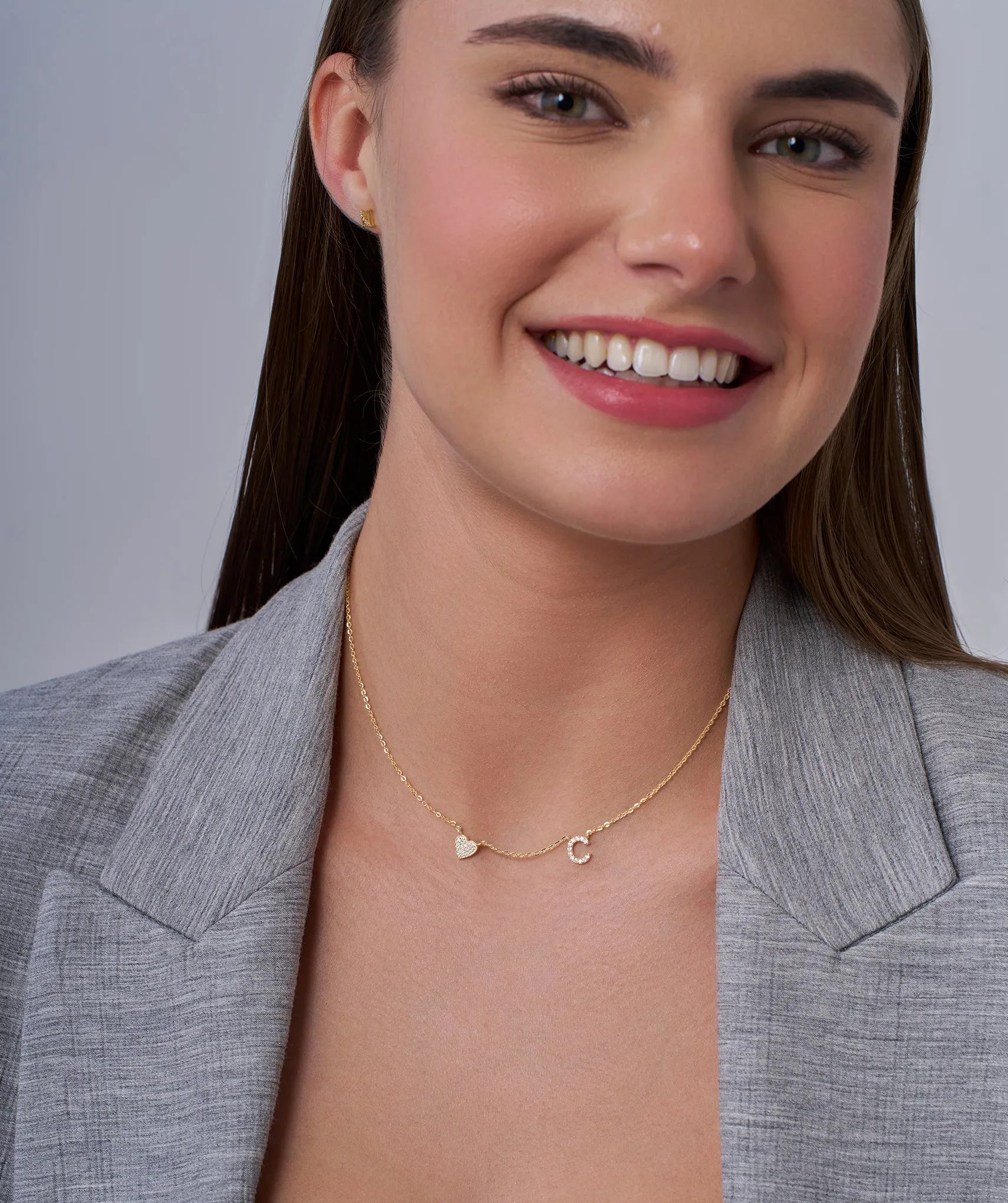 Heart and Crescent Diamond Necklace