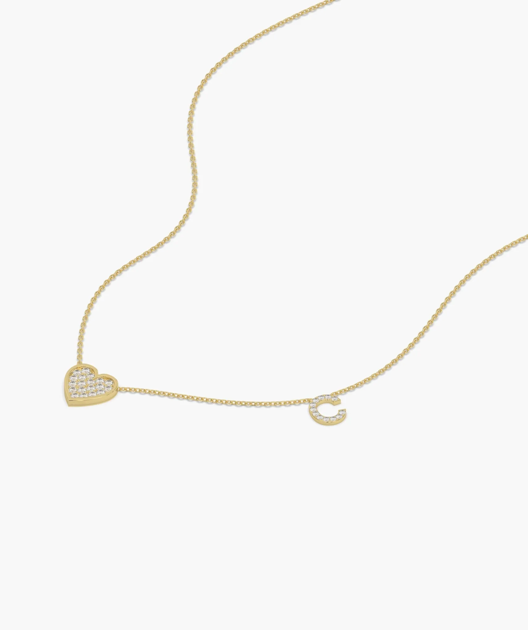Heart and Crescent Diamond Necklace