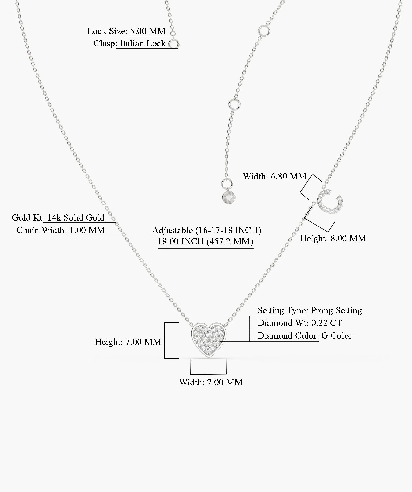 Heart and Crescent Diamond Necklace