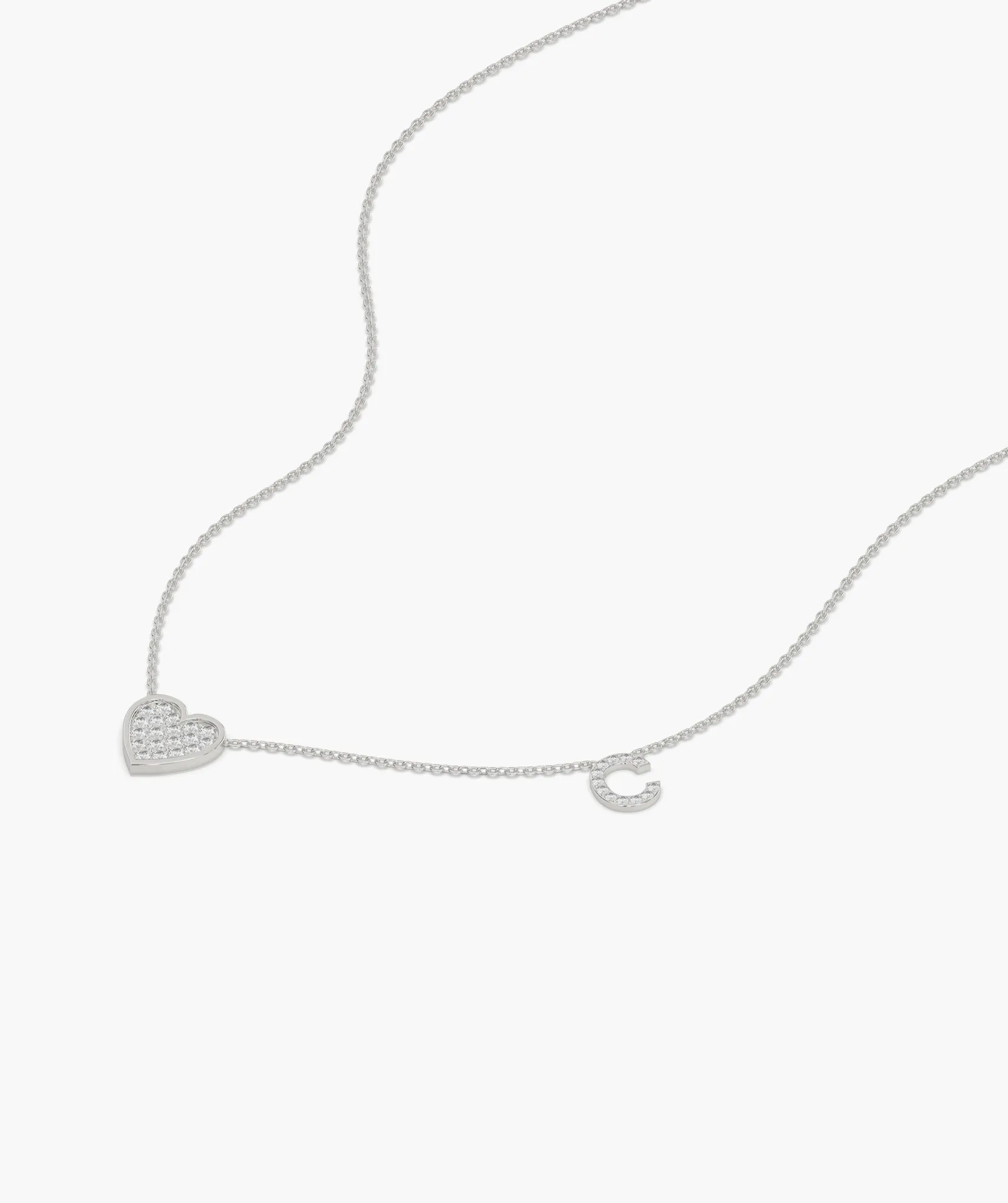 Heart and Crescent Diamond Necklace