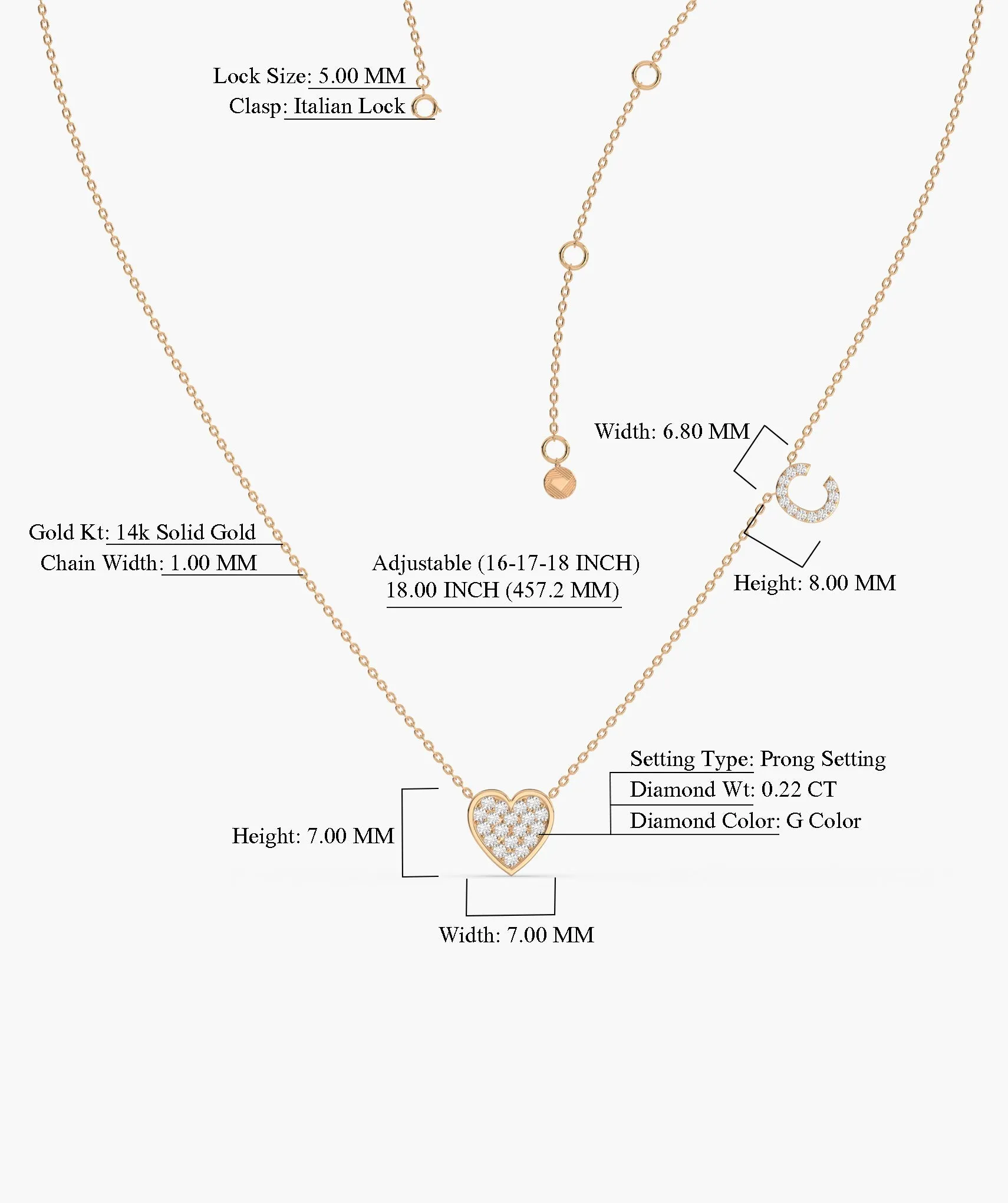 Heart and Crescent Diamond Necklace