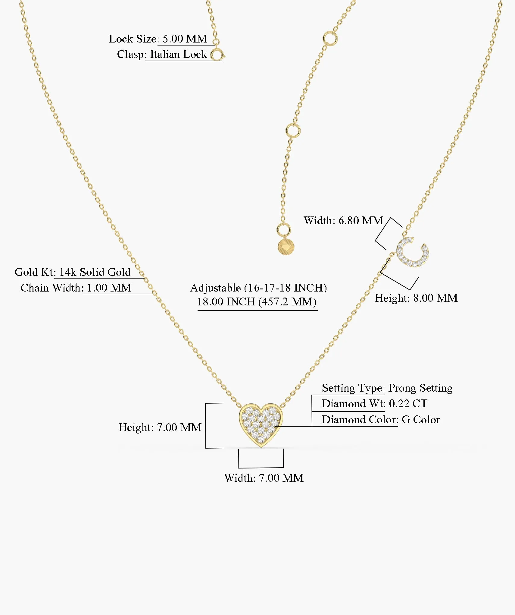 Heart and Crescent Diamond Necklace