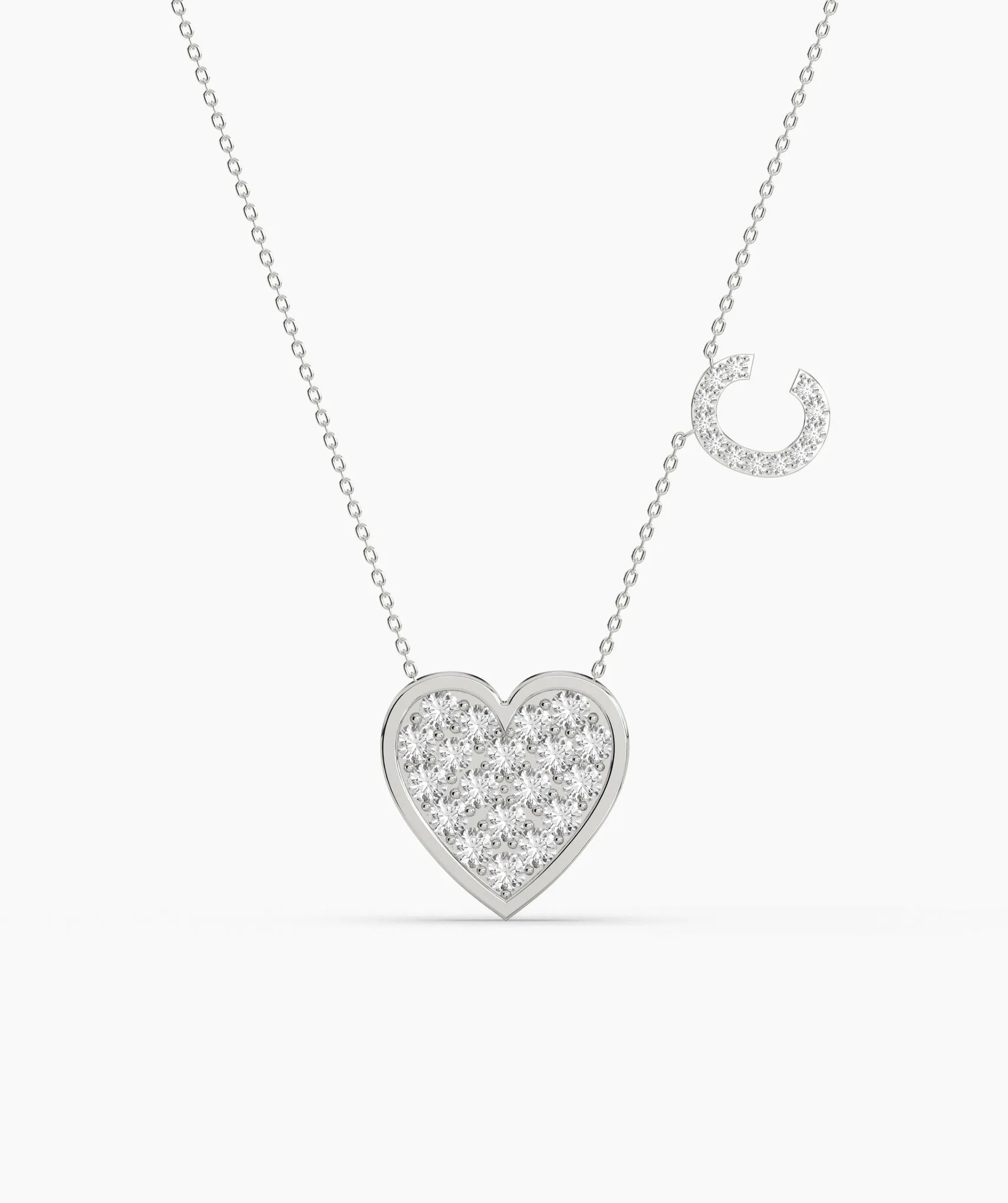 Heart and Crescent Diamond Necklace
