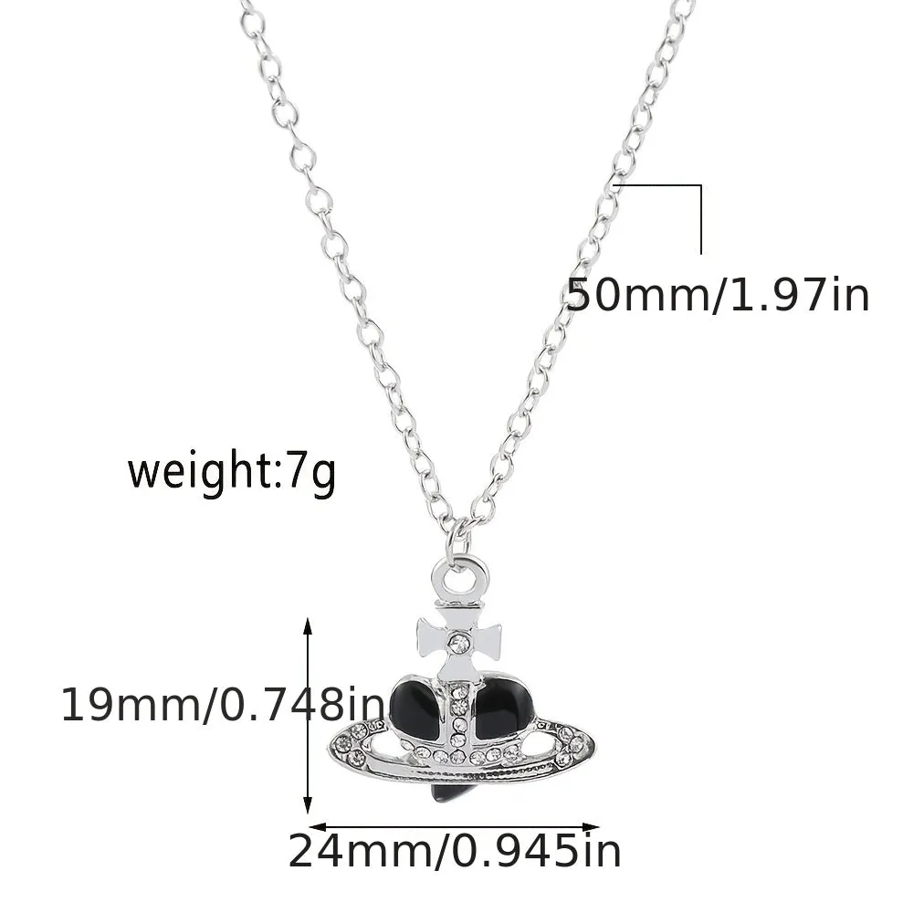 Heart Chain Necklace Rhinestone Pendant Vintage Jewelry