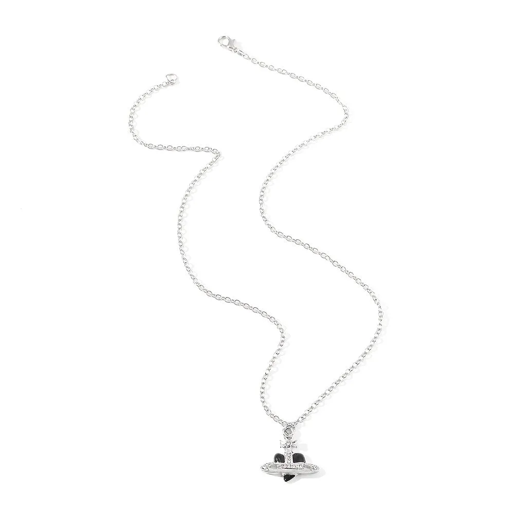 Heart Chain Necklace Rhinestone Pendant Vintage Jewelry