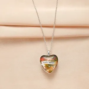 Heart Crystal Pendant Necklace for Men Women Friends, Gift