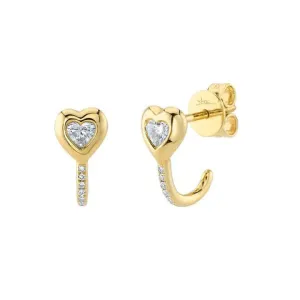 Heart Huggie Studs
