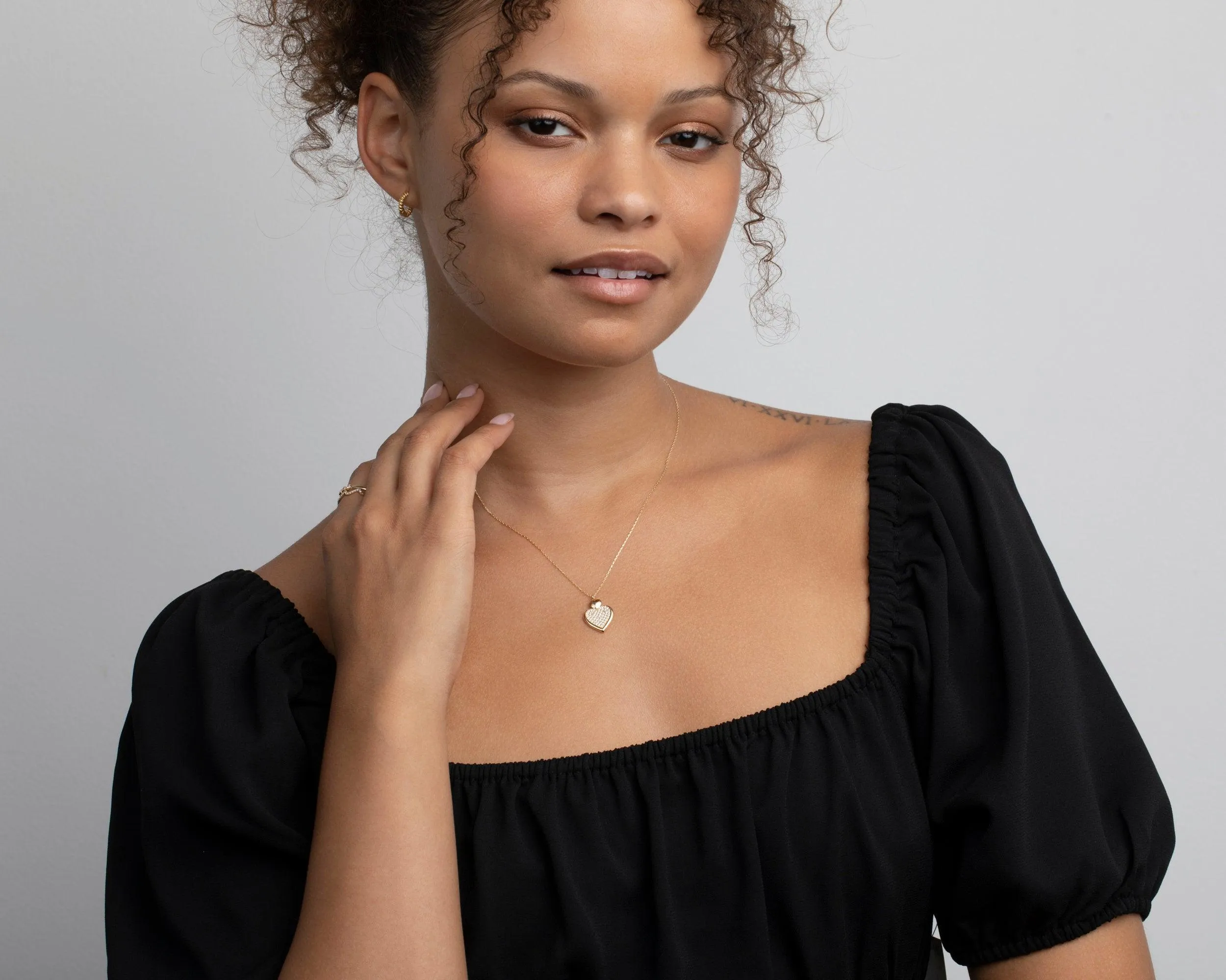 Heart Necklace with Cz Diamonds - 18K Gold Vermeil