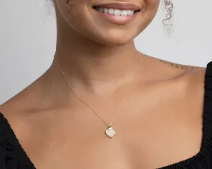 Heart Necklace with Cz Diamonds - 18K Gold Vermeil