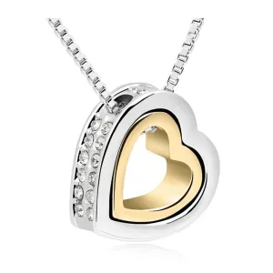 Heart Necklace Women Silver & 18K Gold Plated Jewelry Crystal Necklaces & Pendants Jewellery Valentine's Day And Christmas Gift