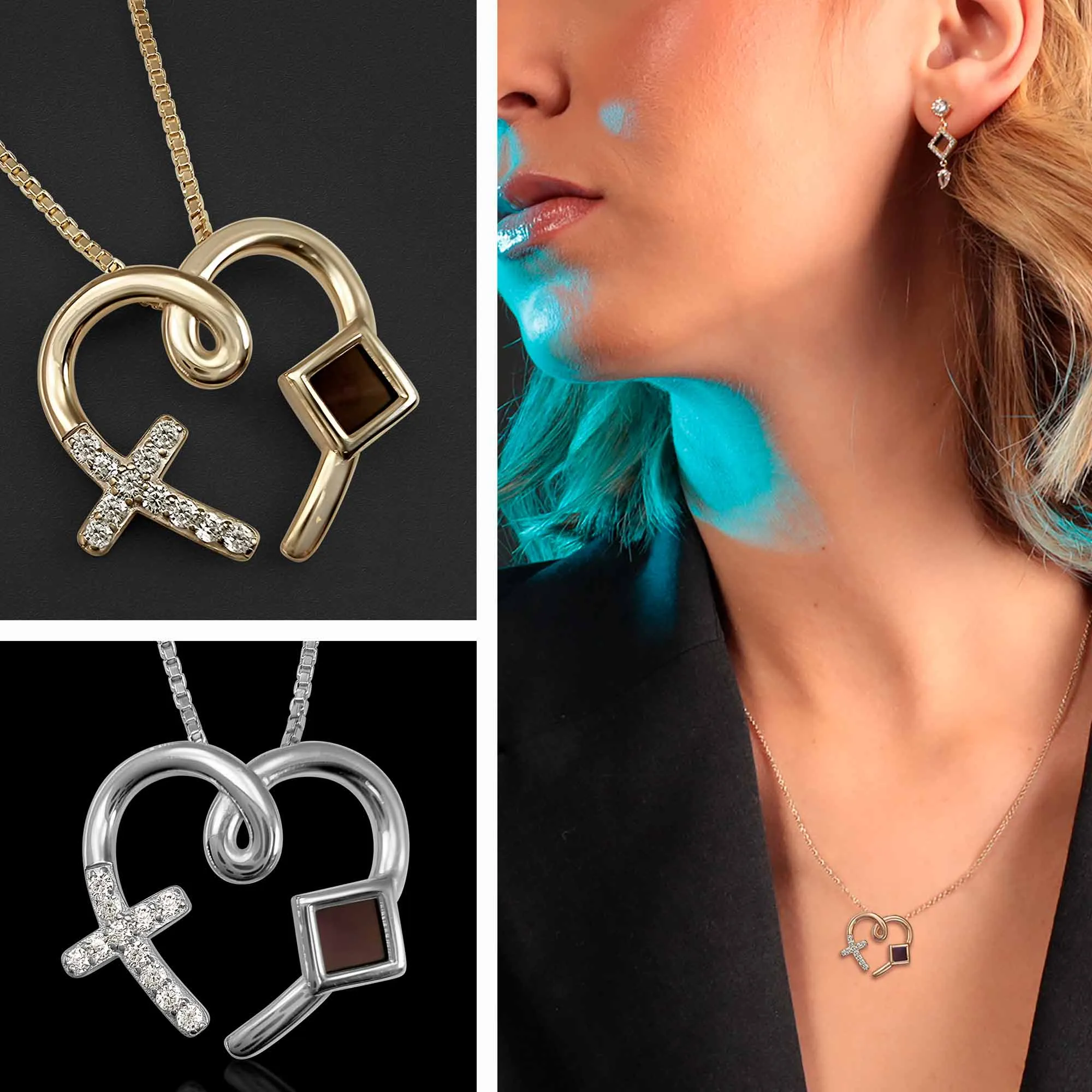 Heart Pendant Necklace With New Testament - Love Cross Pendant