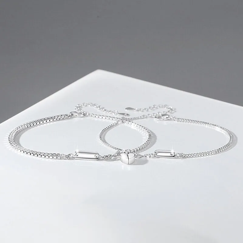 Heart-Shaped Magnetic Attraction Couple Bracelets