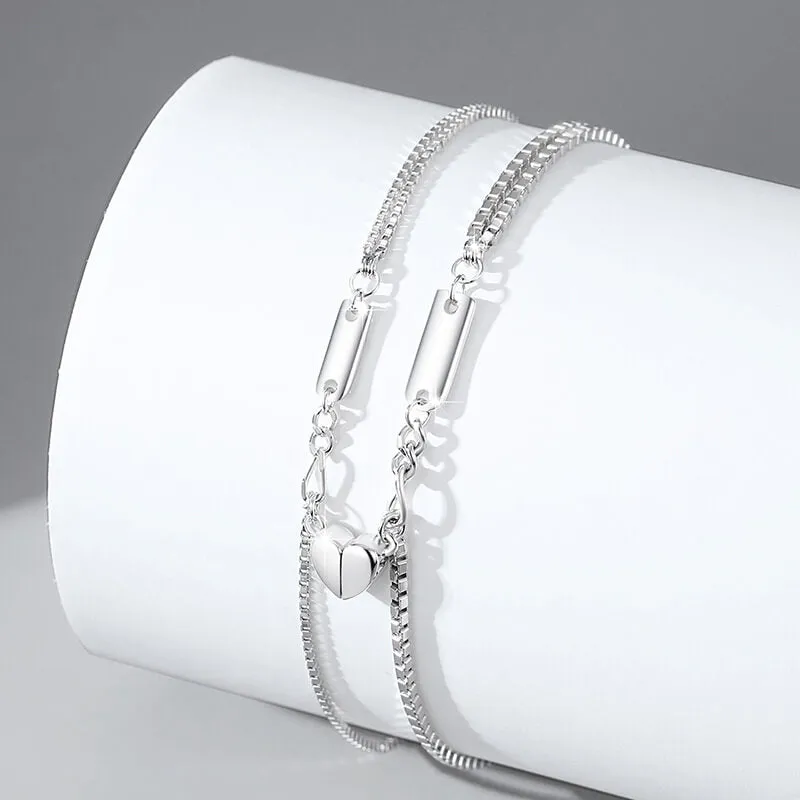 Heart-Shaped Magnetic Attraction Couple Bracelets