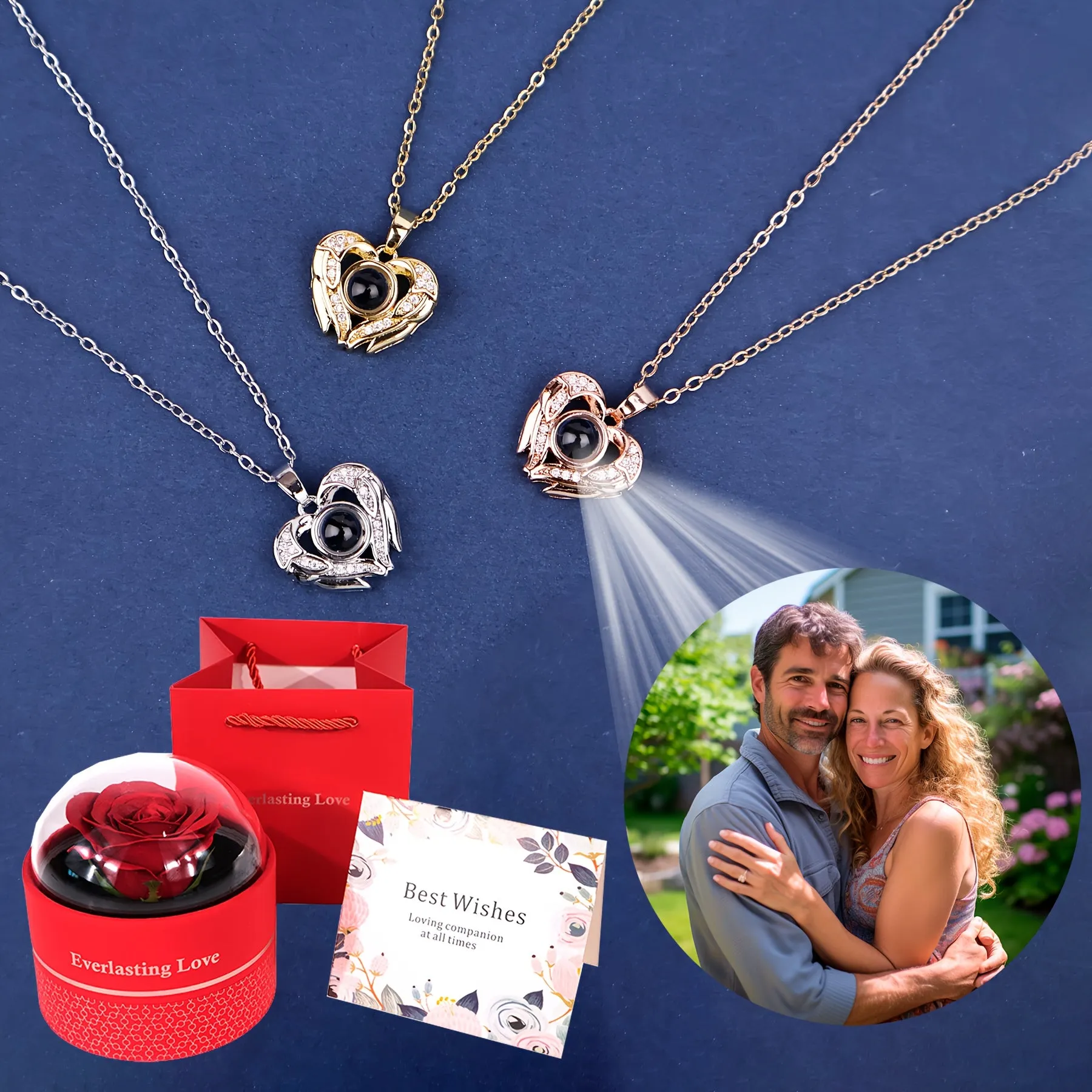 Heart Wings Projection Necklace - Birthday Gift for Mother