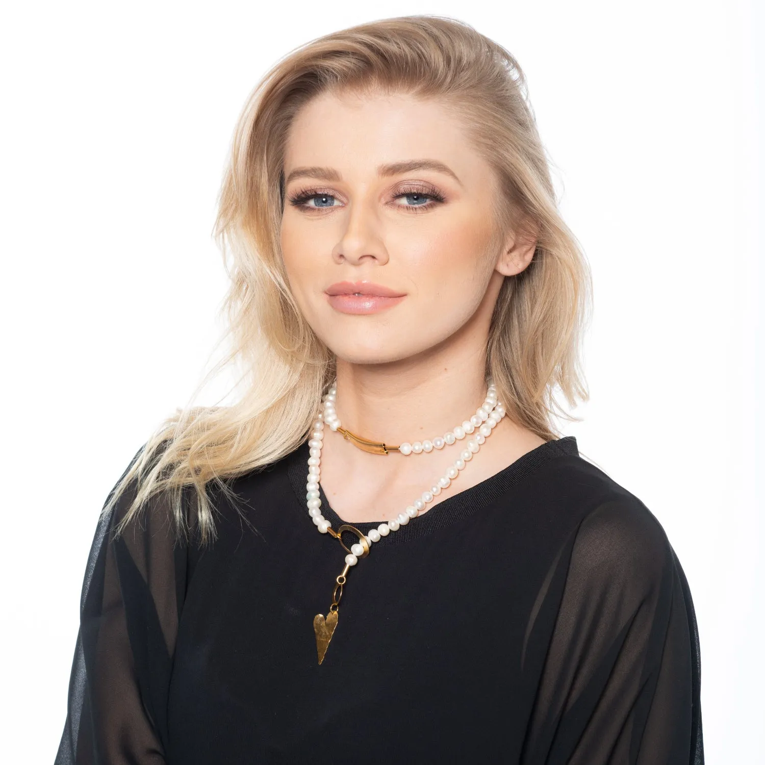 Helen - Adjustable lariat pearl necklace