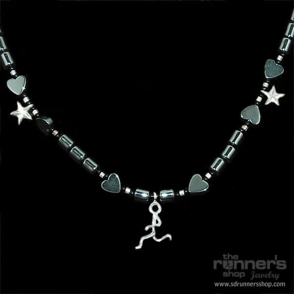 Hematite Star "Atalanta" Runner Necklace