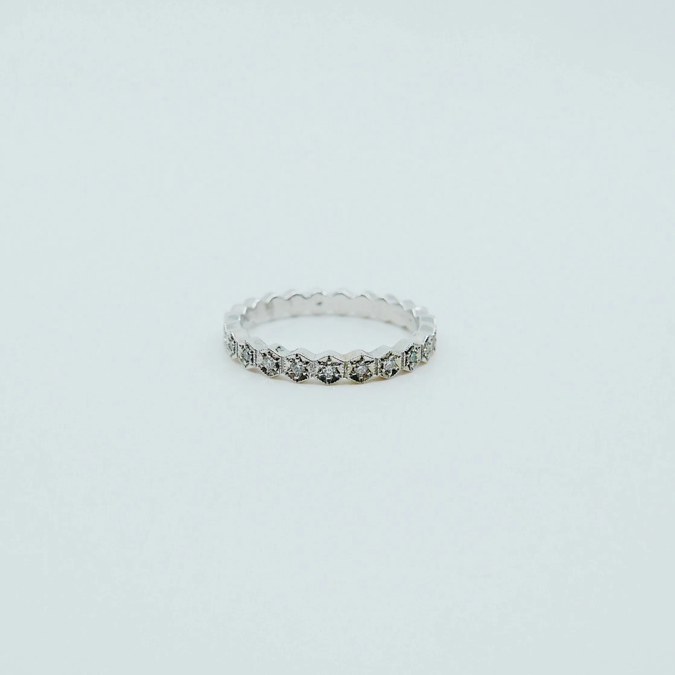 Hexagon Diamond Eternity Band