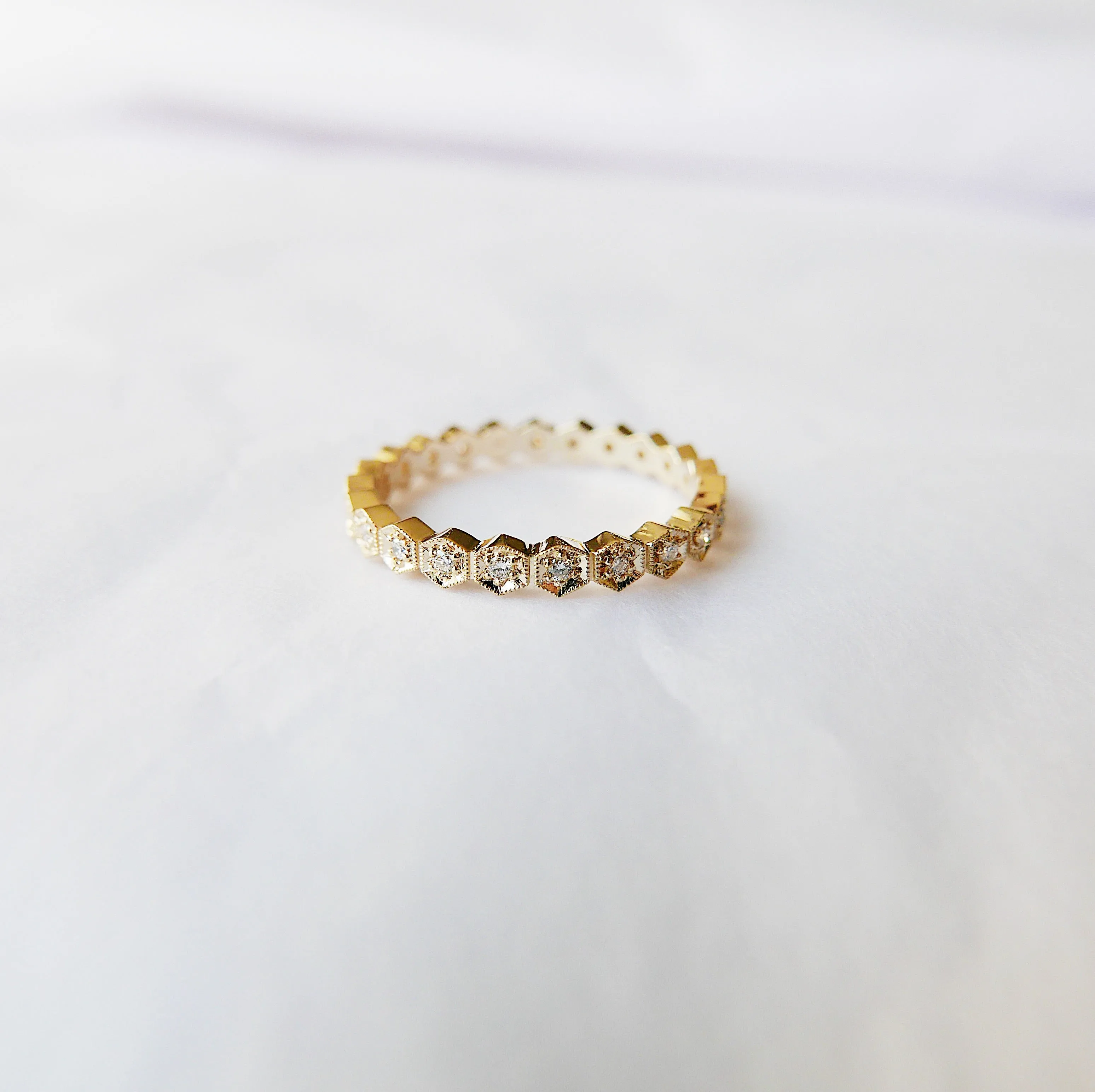 Hexagon Diamond Eternity Band